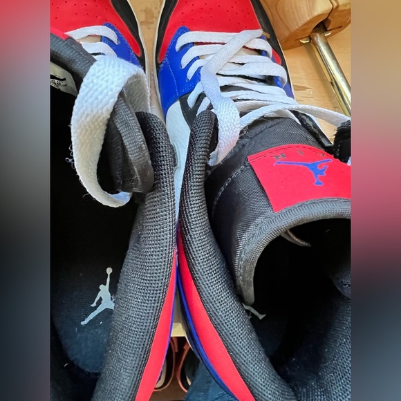 Nike Air Jordan 1 Mid Top 3 Bred/Royal/Chicago Retro Black Red Blue White Men 12 - Picture 10 of 10